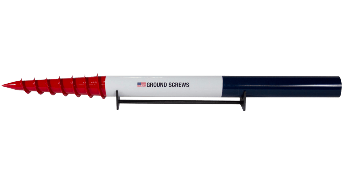 USA-made ground screw with red, white and blue finish